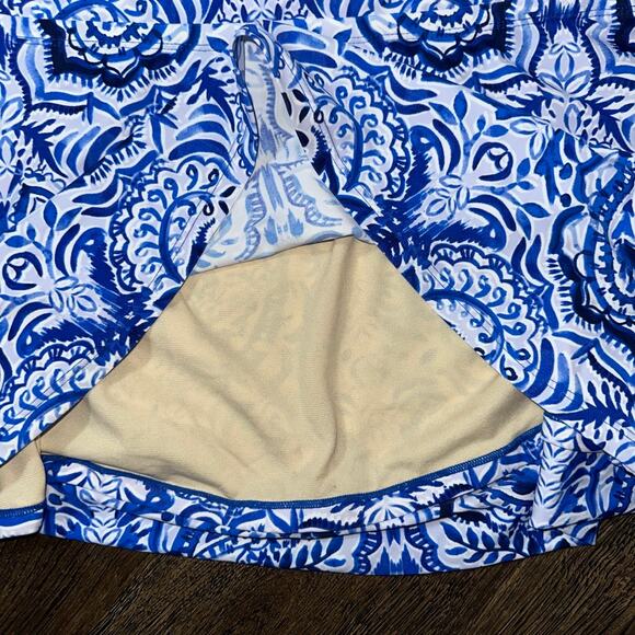 SWIMSUITS FOR ALL One Shoulder Tankini sz 22 Blue Batik Style Ruffle 2pc - Picture 8 of 12